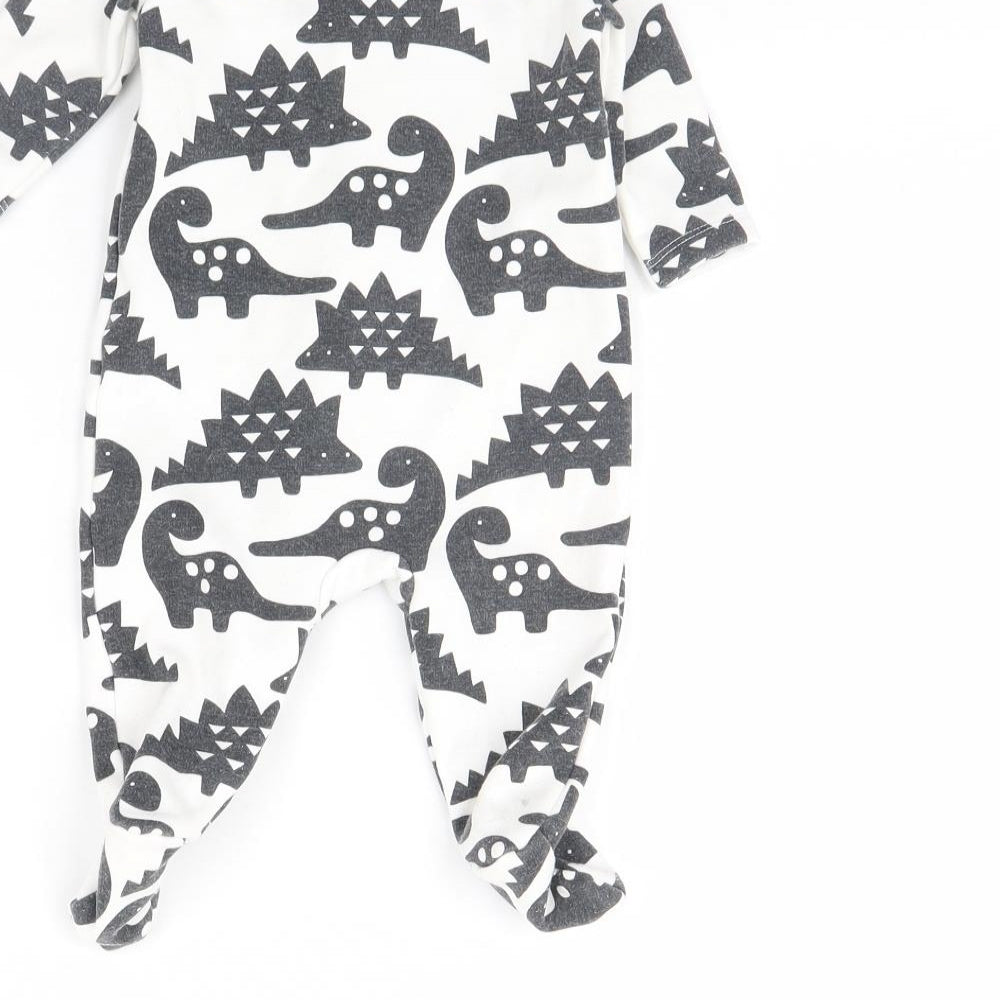 NEXT Baby White   Babygrow One-Piece Size 0-3 Months  - Dinosaur