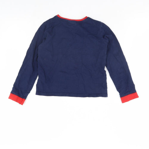 Preworn Girls Blue Solid  Cami Pyjama Top Size 5 Years  - Christmas