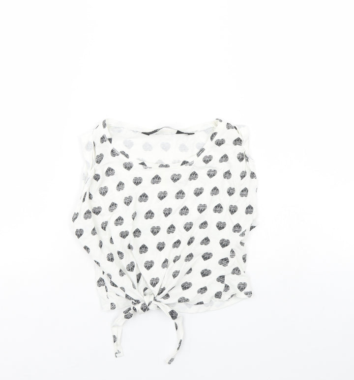 New Look Girls White Spotted  Basic Tank Size 9 Years