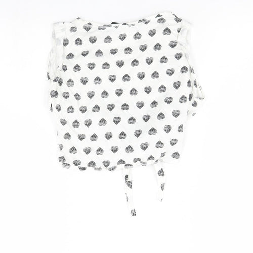 New Look Girls White Spotted  Basic Tank Size 9 Years