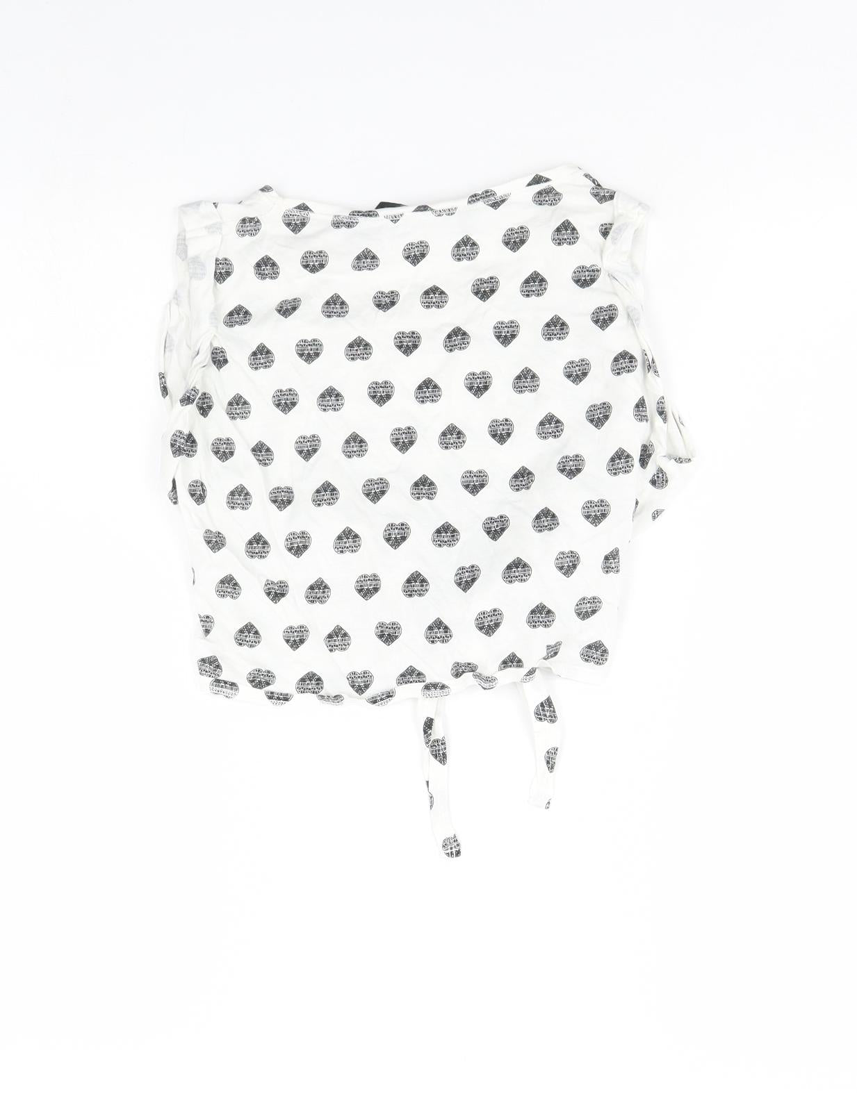 New Look Girls White Spotted  Basic Tank Size 9 Years