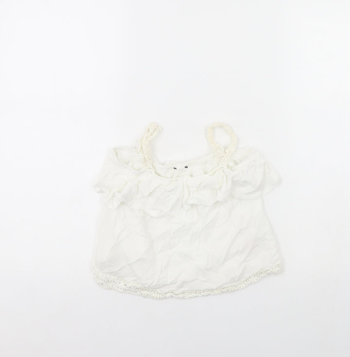 Primark Girls White   Basic Tank Size 8 Years