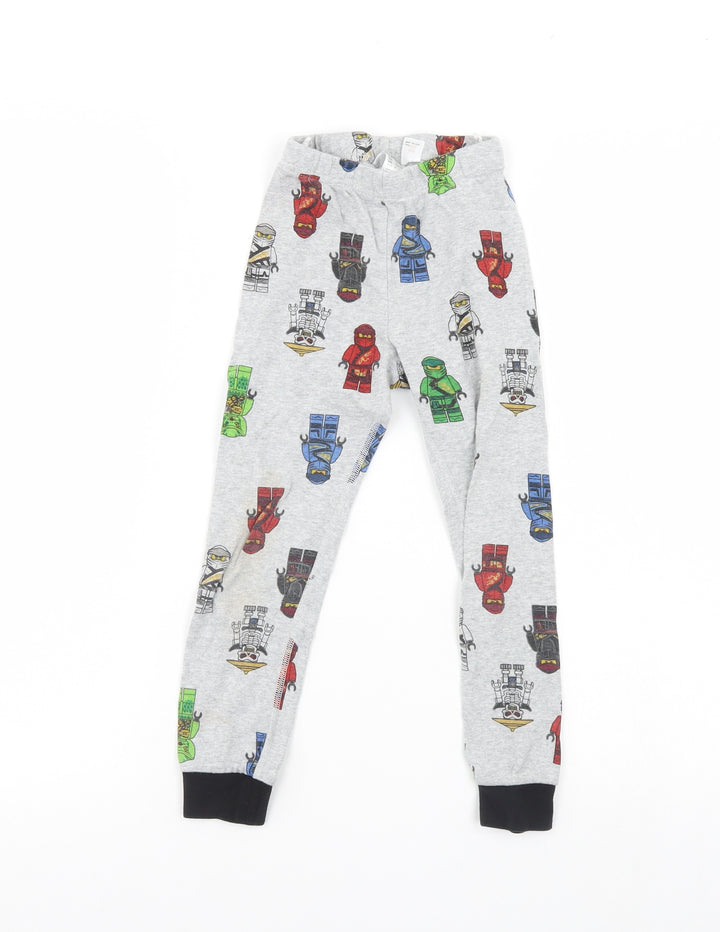 H&M Boys Grey Solid Pyjama Pants Size 4 Years - LEGO