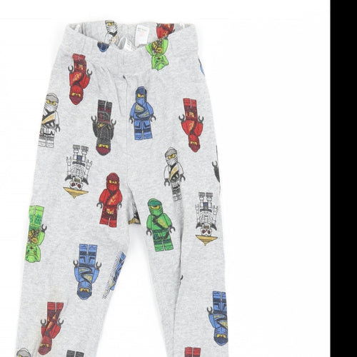 H&M Boys Grey Solid   Pyjama Pants Size 4 Years  - LEGO