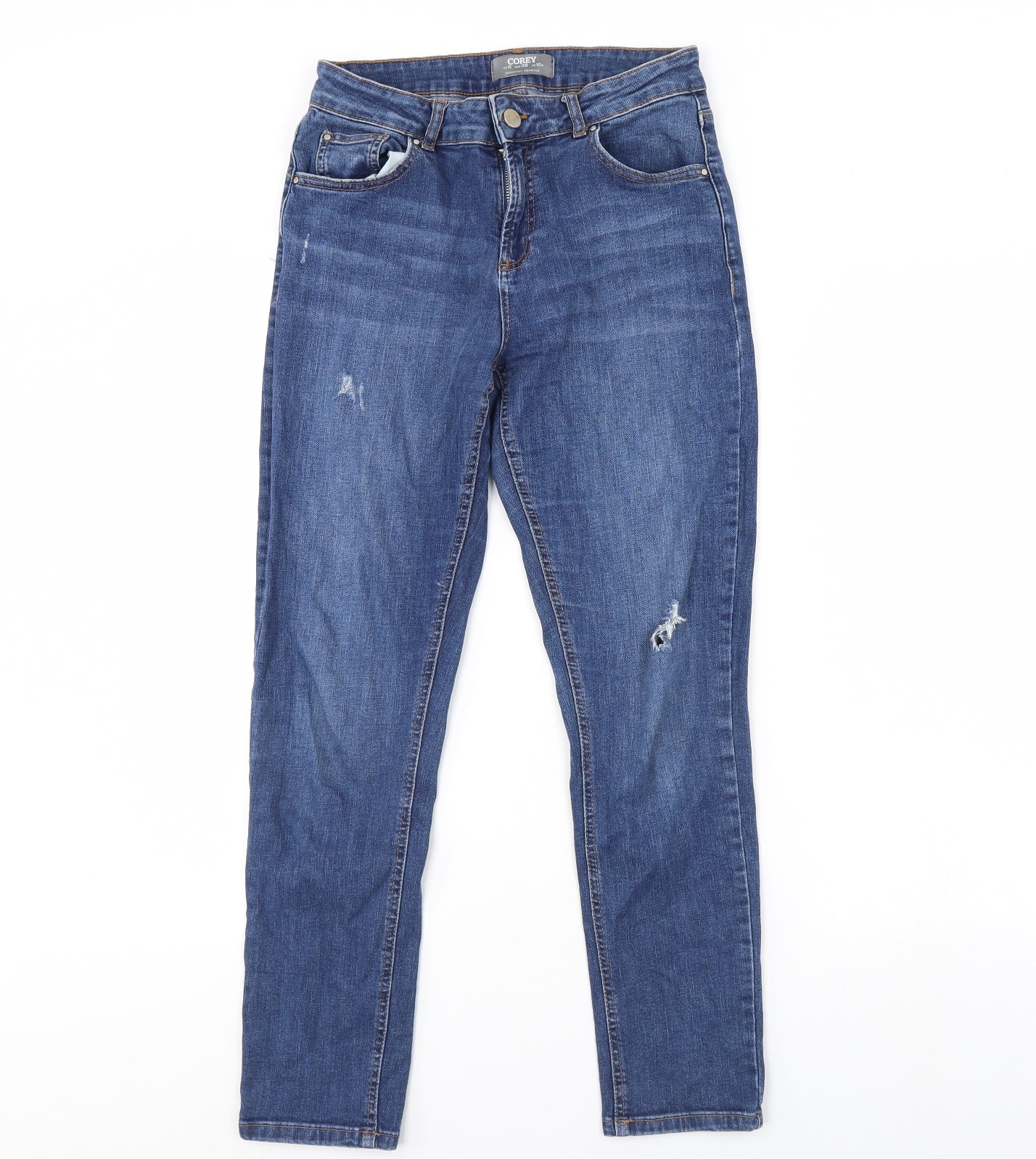 Dorothy Perkins Womens Blue  Denim Skinny Jeans Size 10 L30 in