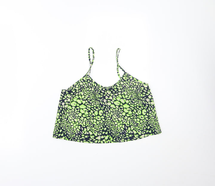 Topshop Womens Green Camouflage Cropped Tank Size 8