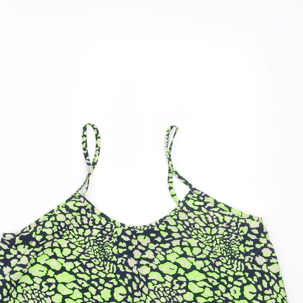 Topshop Womens Green Camouflage  Cropped Tank Size 8