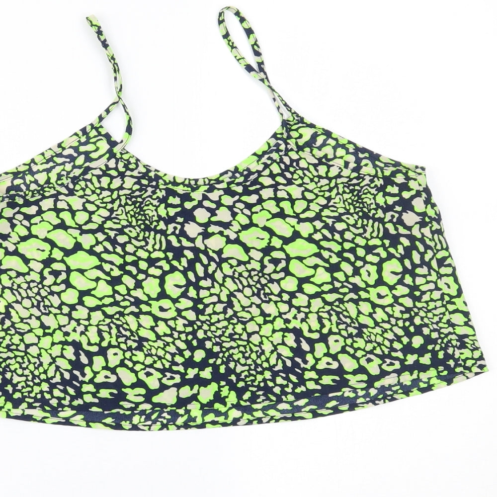 Topshop Womens Green Camouflage  Cropped Tank Size 8