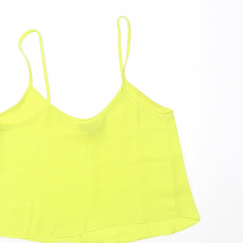 Topshop Womens Yellow   Cropped T-Shirt Size 8