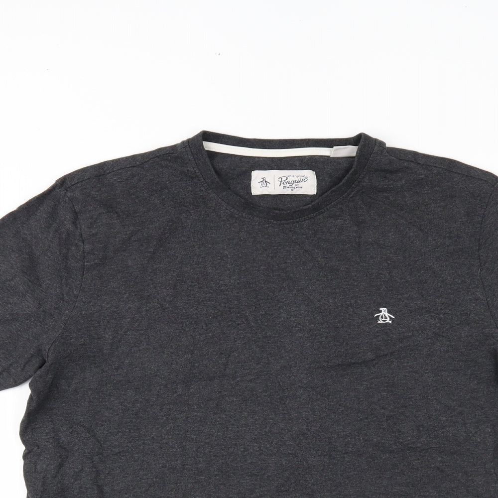 Penguin Mens Grey    T-Shirt Size L