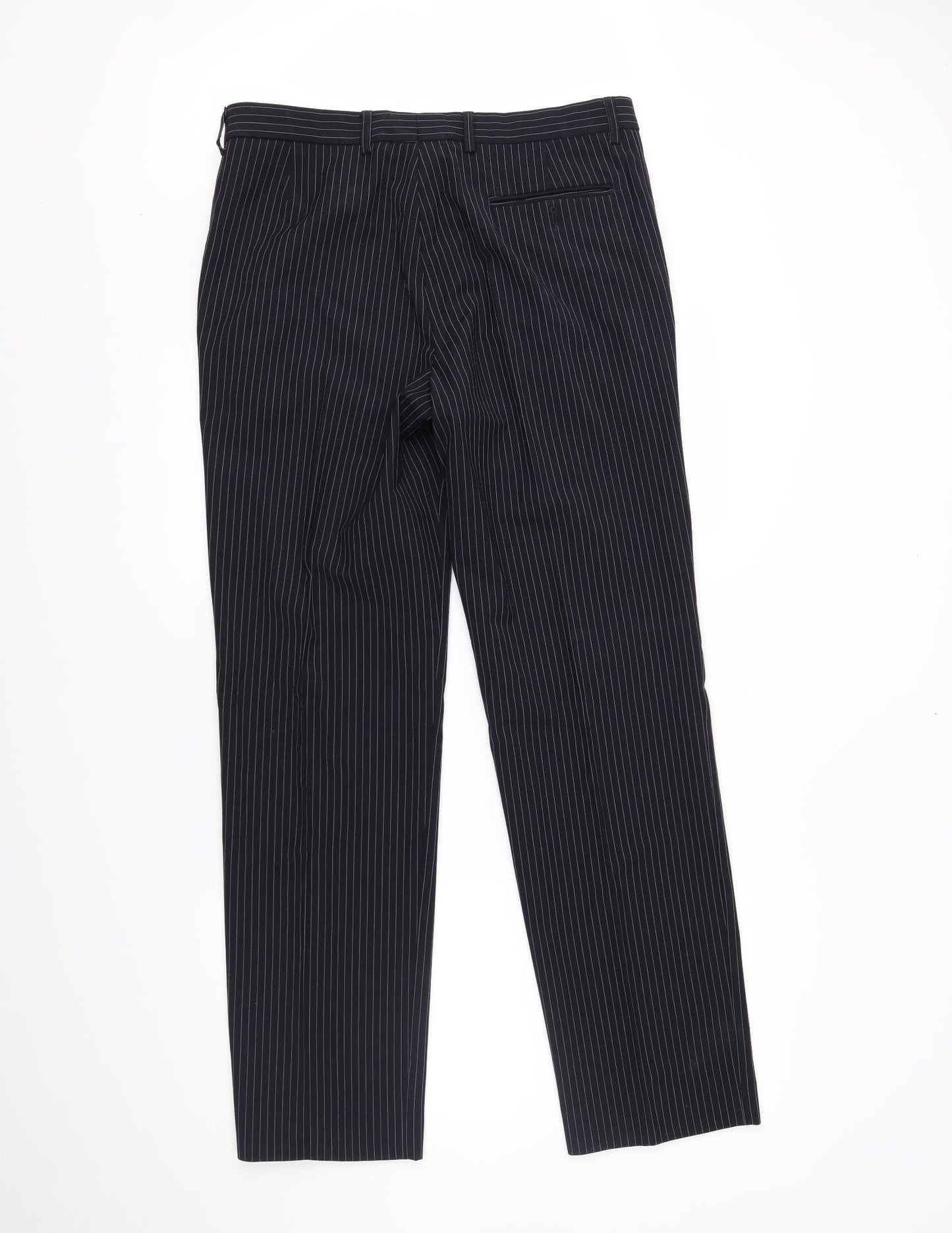 Marks and Spencer Mens Blue Striped  Trousers  Size 34 L33 in
