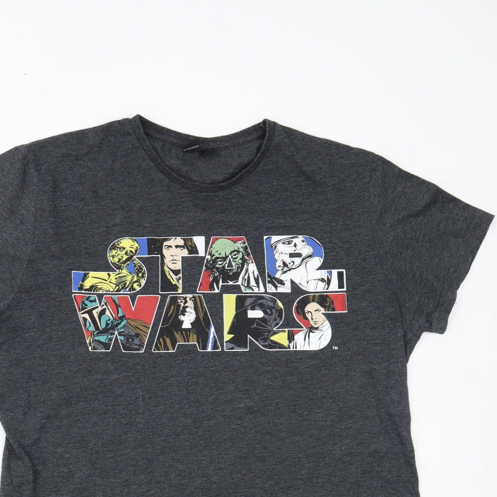 Primark Mens Grey    T-Shirt Size XL  - STAR WARS