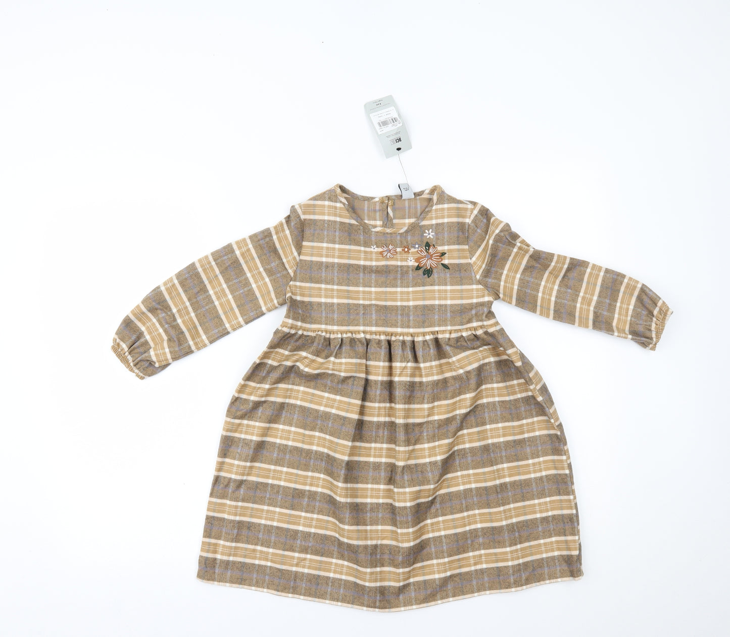 TU Girls Beige Plaid  Fit & Flare  Size 6 Years