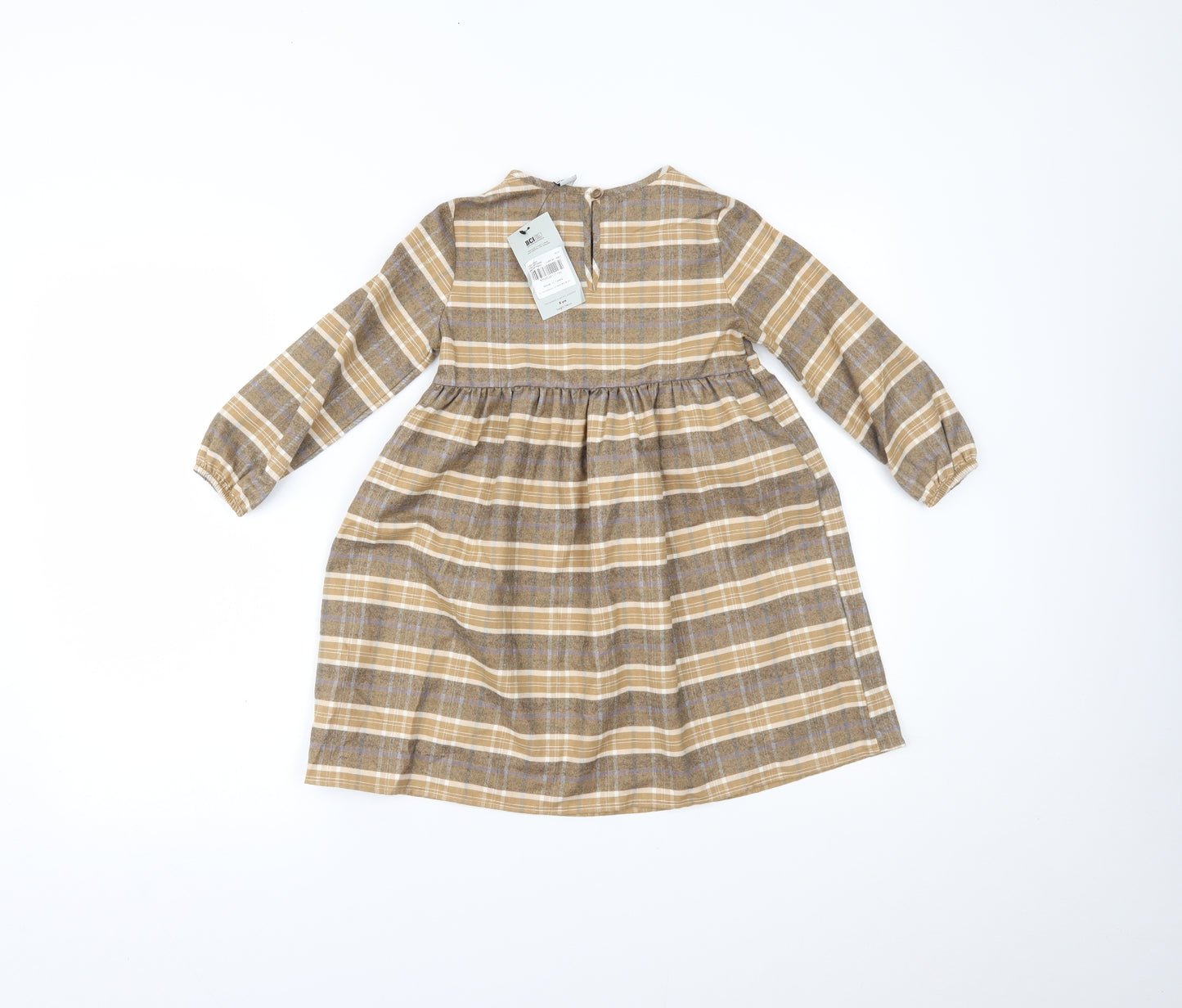 TU Girls Beige Plaid  Fit & Flare  Size 6 Years