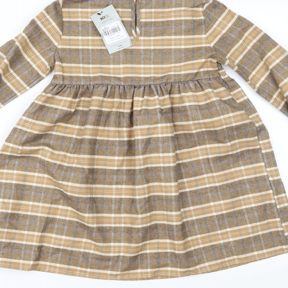 TU Girls Beige Plaid  Fit & Flare  Size 6 Years