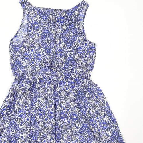 Papaya Womens Blue Floral  Fit & Flare  Size 10