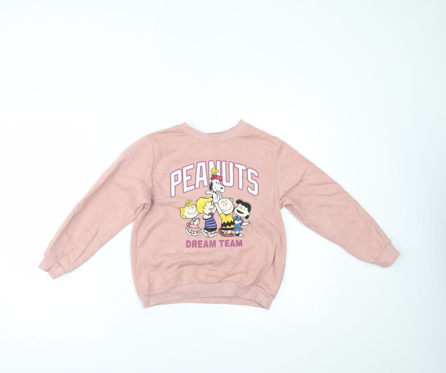 H&M Girls Pink   Pullover Jumper Size 7-8 Years  - snoopy