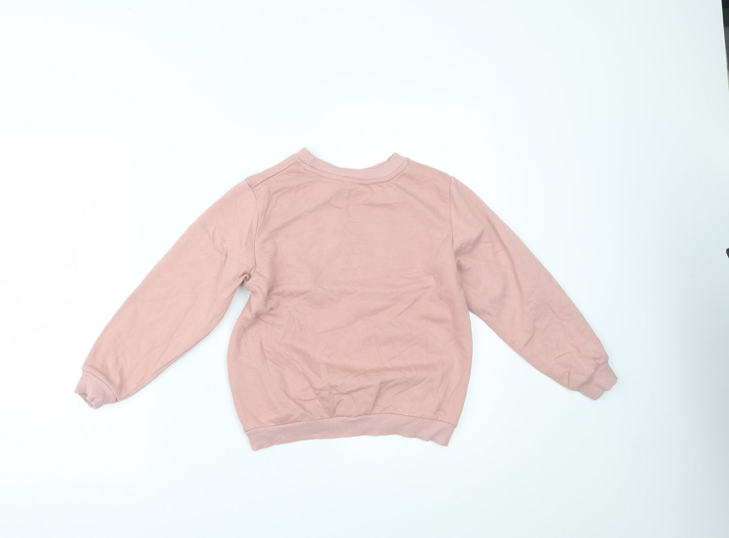 H&M Girls Pink   Pullover Jumper Size 7-8 Years  - snoopy