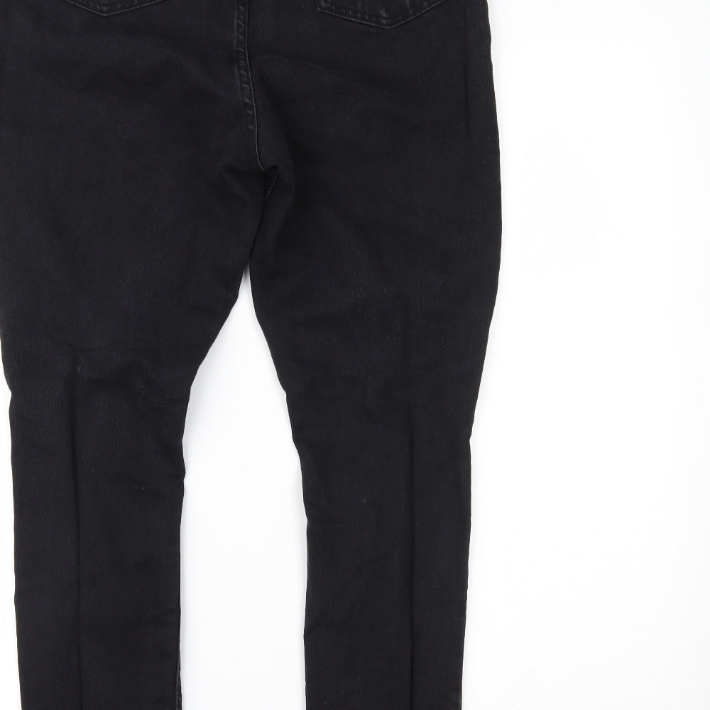 Boohoo Womens Black  Denim Skinny Jeans Size 16 L25 in