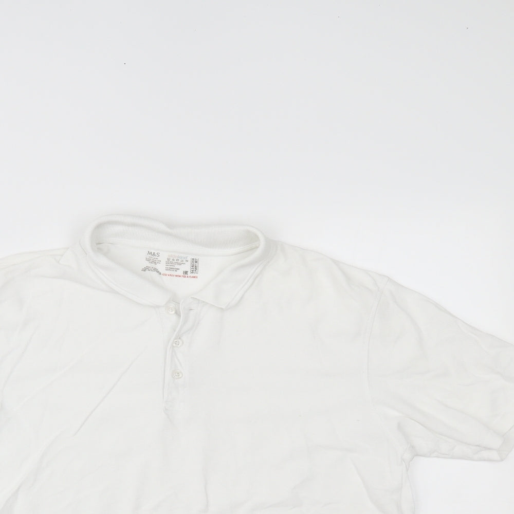 Marks and Spencer Boys White   Pullover Polo Size 15-16 Years