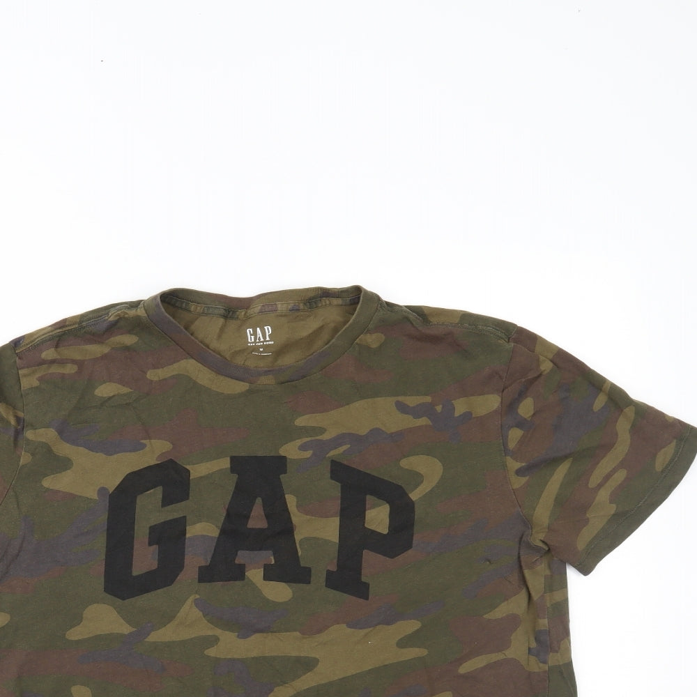 Gap Mens Green Camouflage   T-Shirt Size M