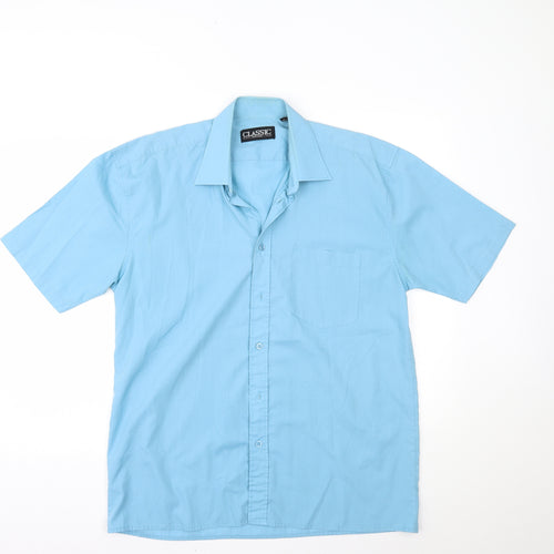 Classic Mens Blue    Button-Up Size 16.5