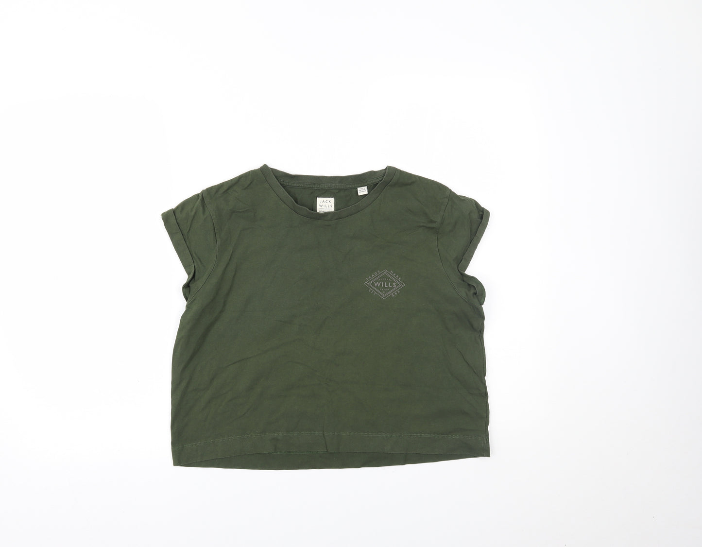 Jack Wills Womens Green   Cropped T-Shirt Size 8