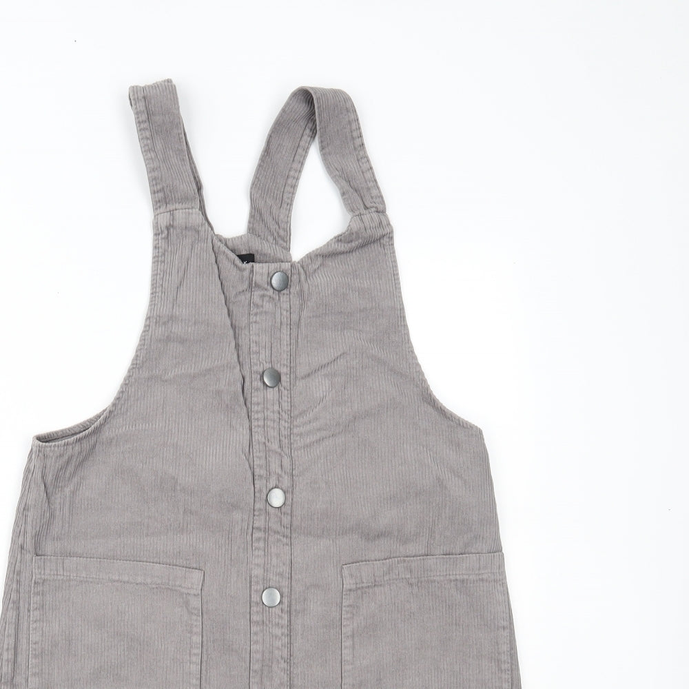 New Look Womens Grey   Pinafore/Dungaree Dress  Size 10