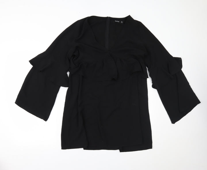Boohoo Womens Black Fit & Flare Size 10