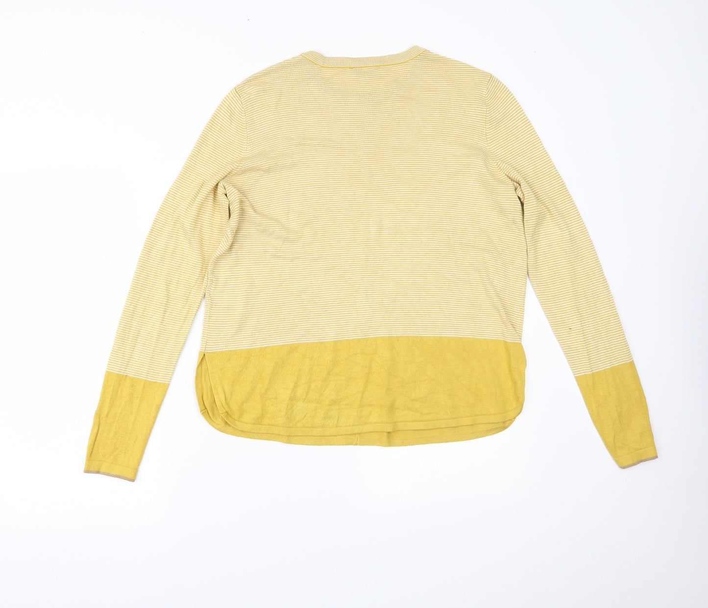 Warehouse Womens Yellow Striped  Basic Blouse Size 12