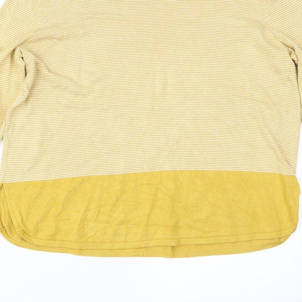 Warehouse Womens Yellow Striped  Basic Blouse Size 12