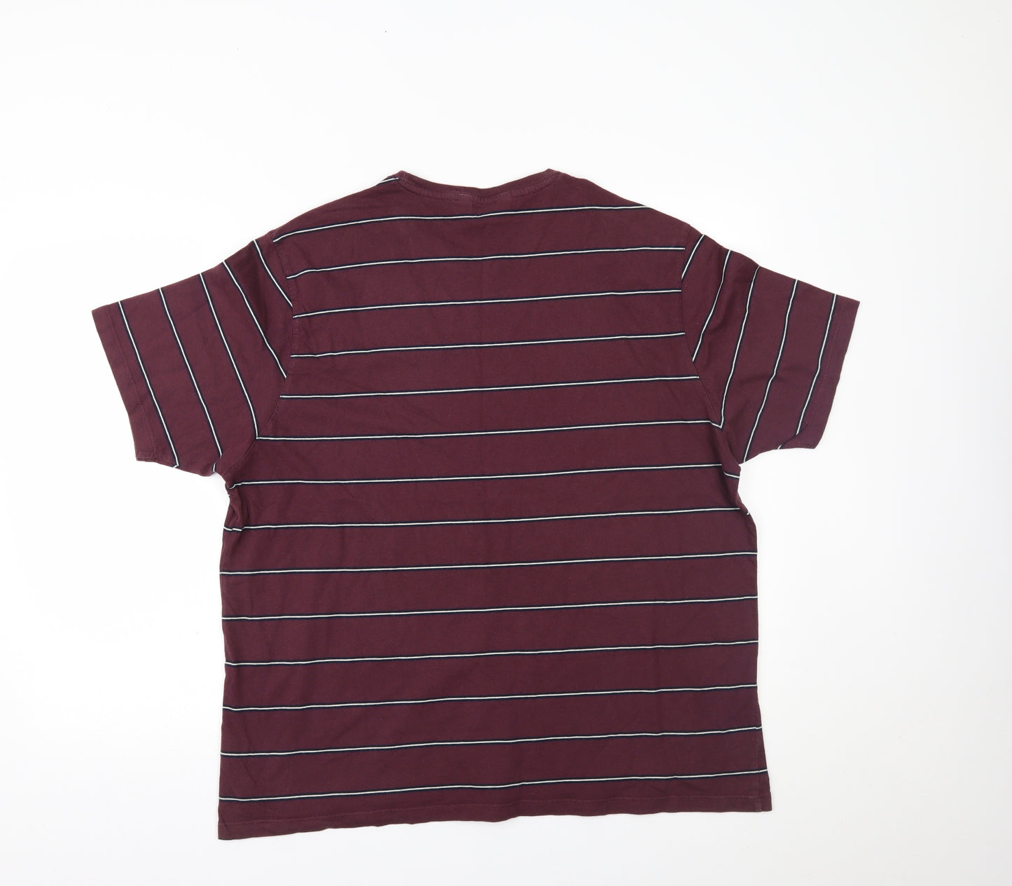 Marks and Spencer Mens Purple Striped   T-Shirt Size XL