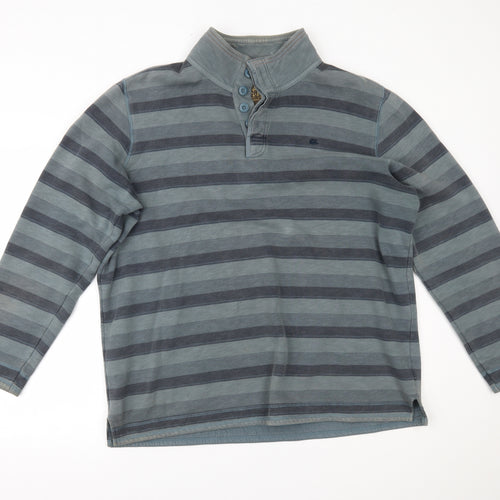 Marks and Spencer Mens Blue Striped  Pullover Jumper Size XL