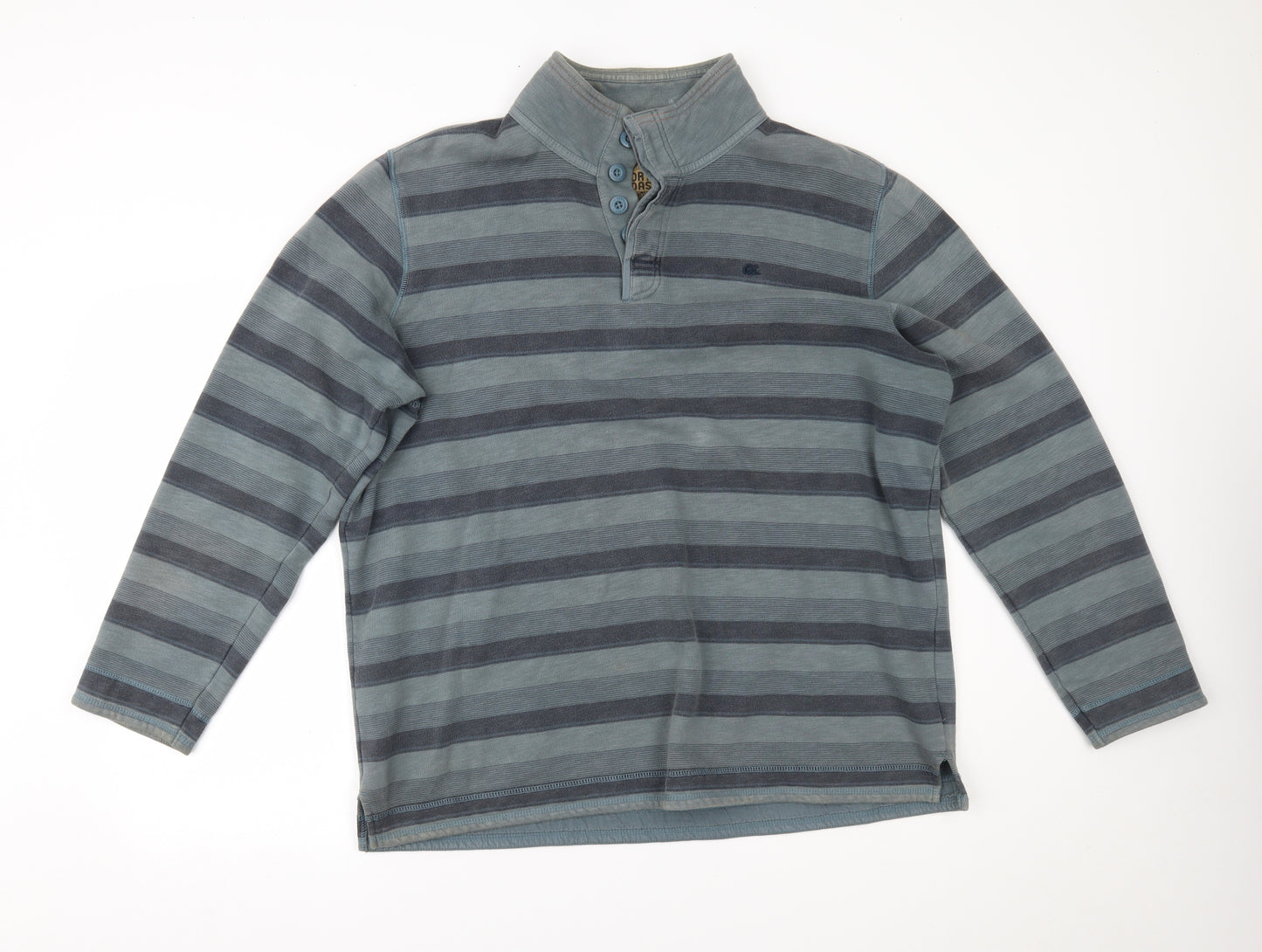Marks and Spencer Mens Blue Striped  Pullover Jumper Size XL