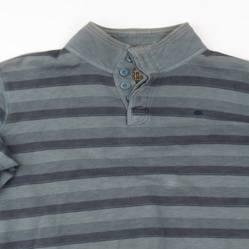 Marks and Spencer Mens Blue Striped  Pullover Jumper Size XL