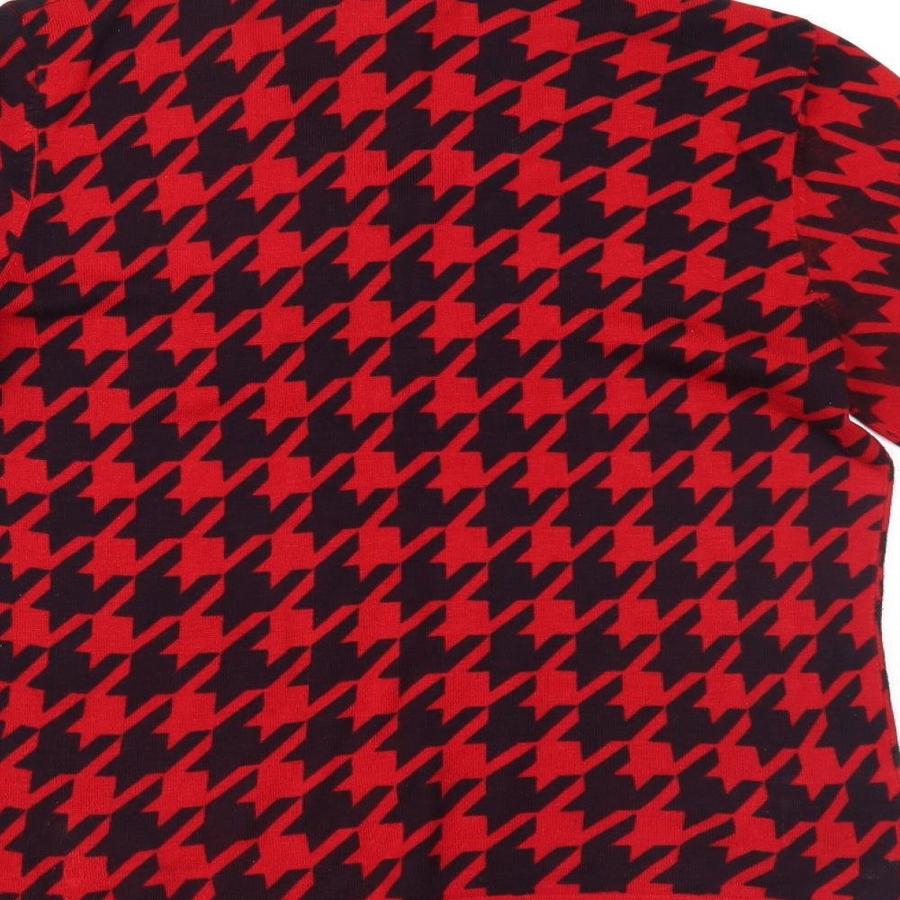 CC Womens Red Houndstooth  Basic  Size M