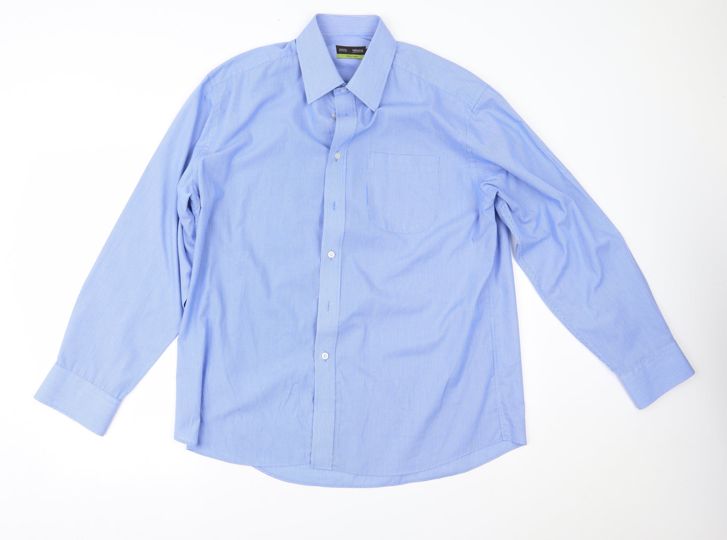 Marks and Spencer Mens Blue Striped   Dress Shirt Size 16.5
