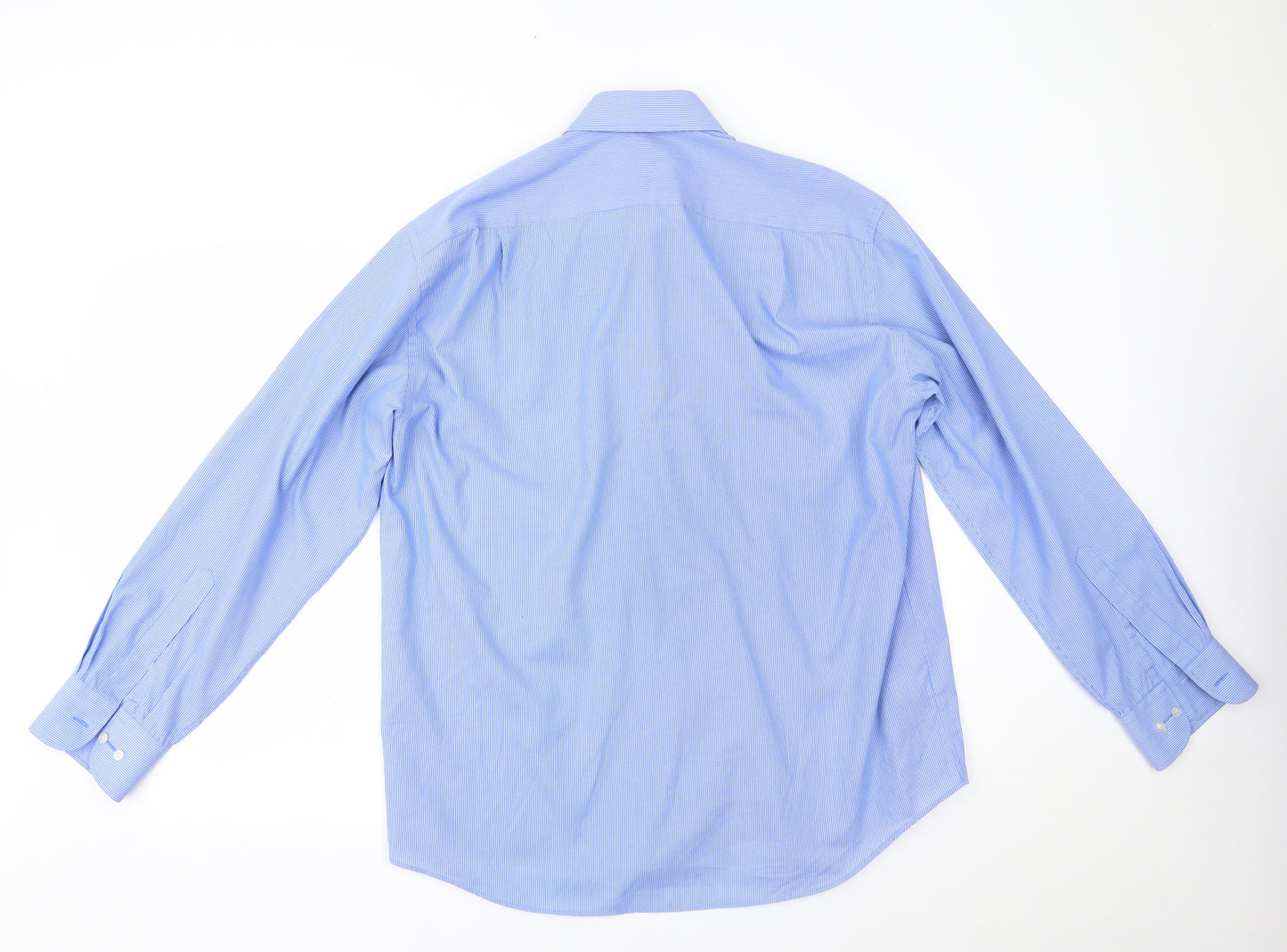 Marks and Spencer Mens Blue Striped   Dress Shirt Size 16.5
