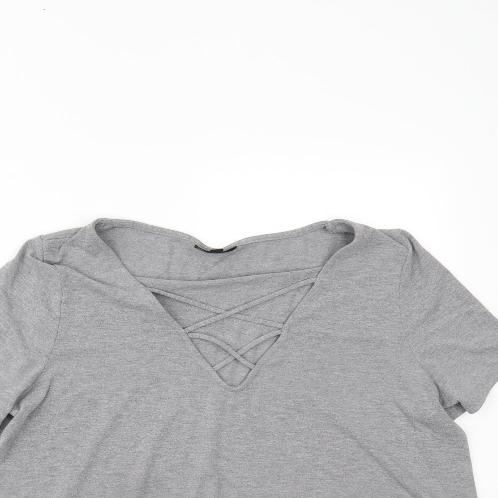Topshop Womens Grey   Basic T-Shirt Size 12