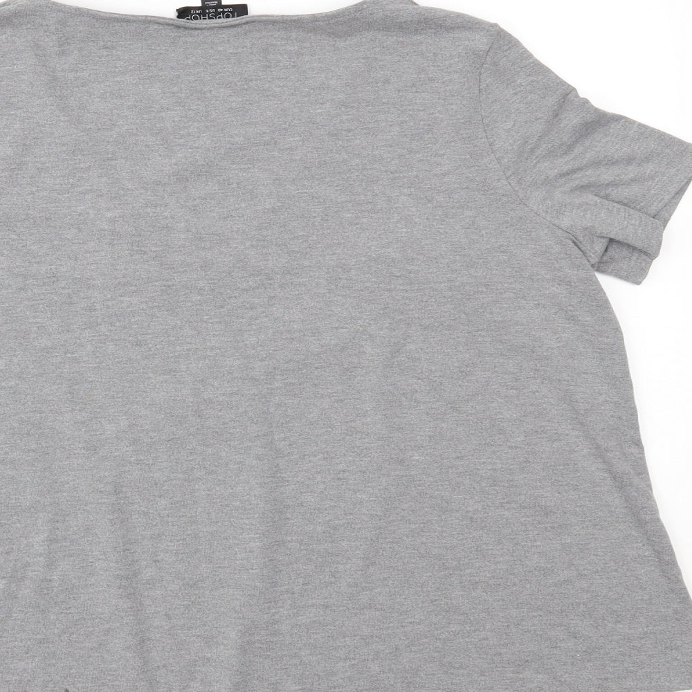 Topshop Womens Grey   Basic T-Shirt Size 12