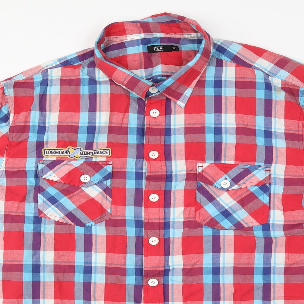 F&F Mens Multicoloured Check   Dress Shirt Size 3XL
