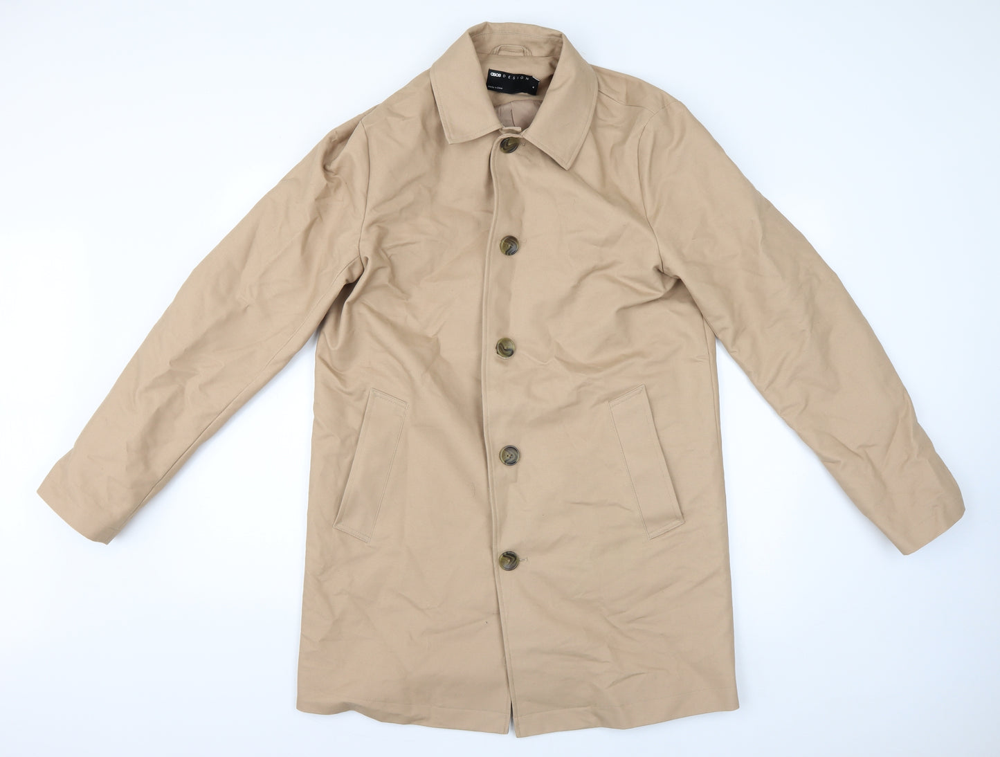 ASOS Mens Beige   Pea Coat Coat Size M