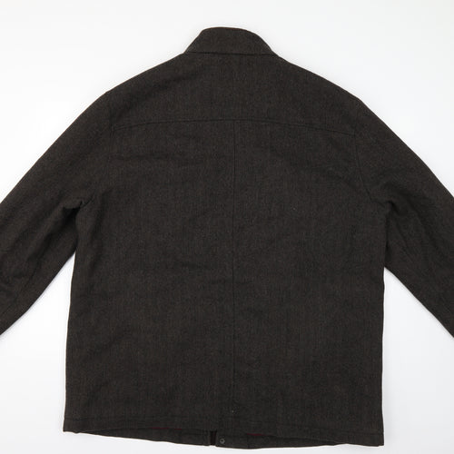 Easy Mens Brown Argyle/Diamond  Pea Coat Coat Size 2XL