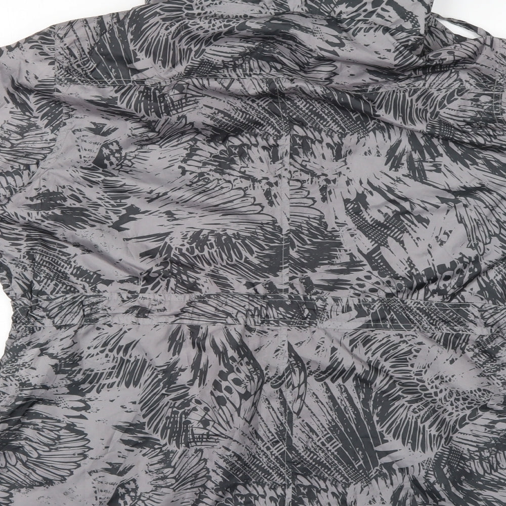 EWM Womens Grey Geometric  Rain Coat Coat Size 16