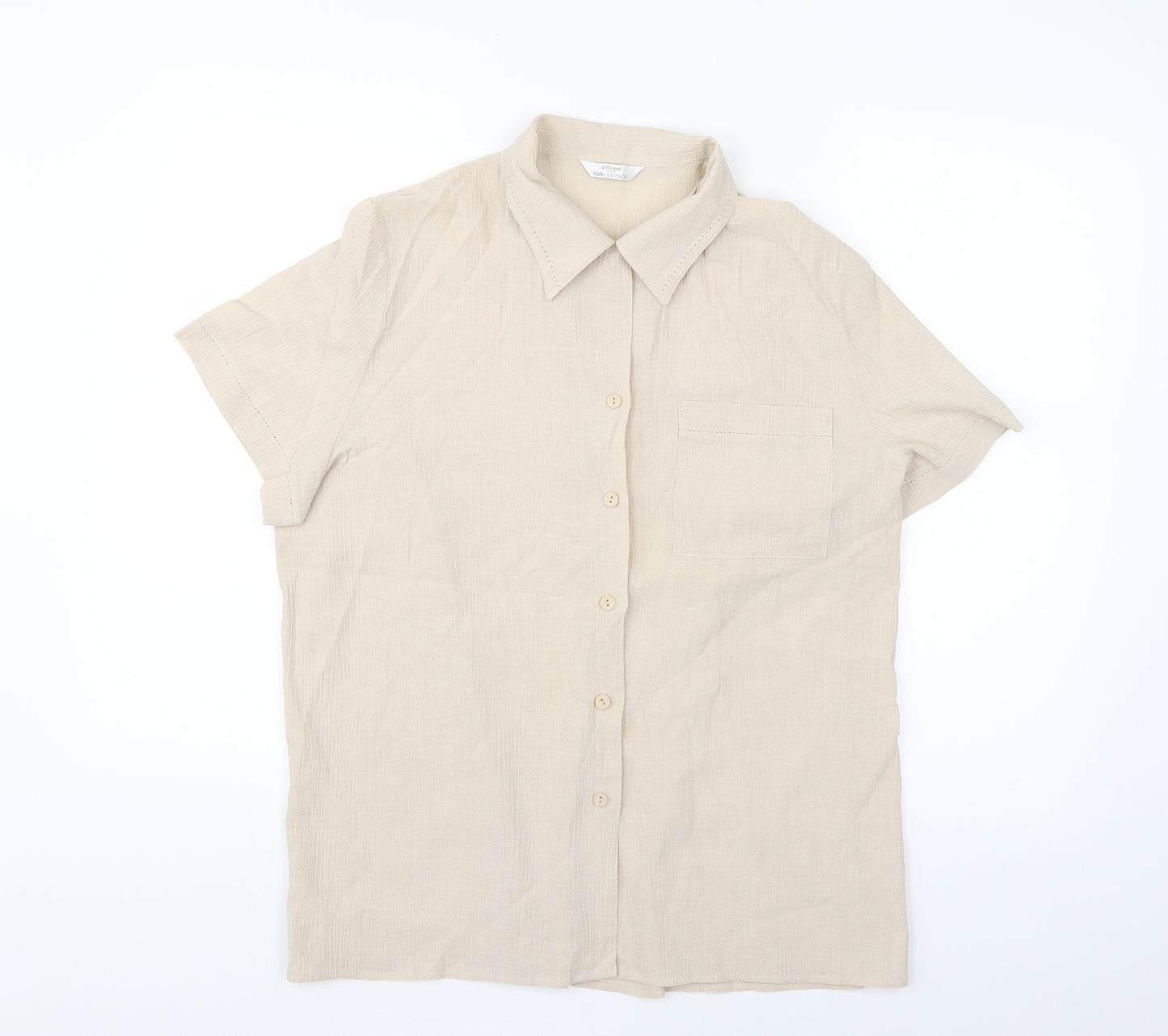 Marks and Spencer Womens Beige   Basic Blouse Size 16