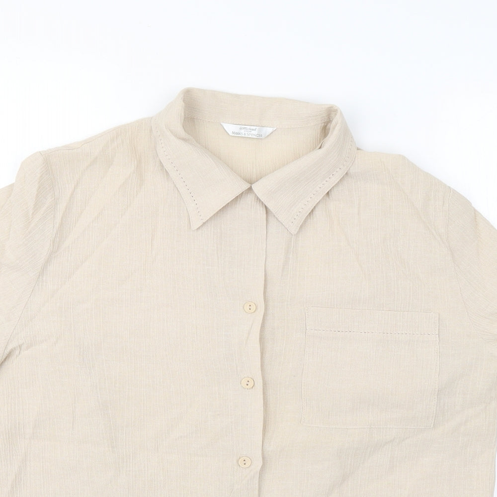 Marks and Spencer Womens Beige   Basic Blouse Size 16