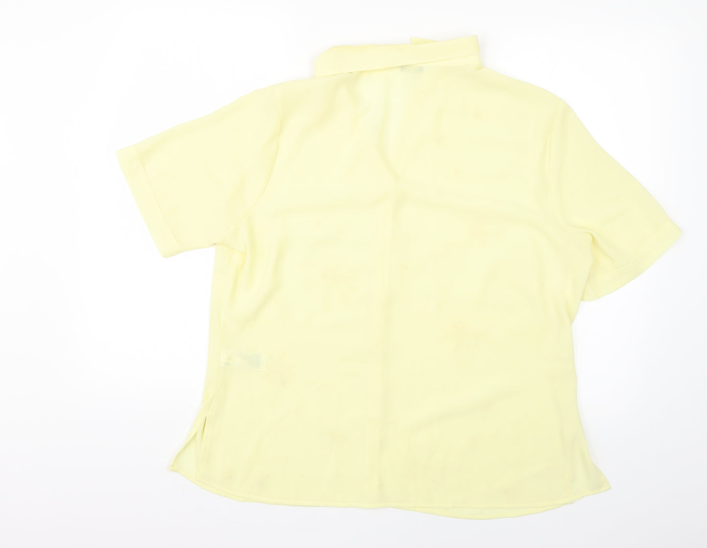 St Michael Womens Yellow Floral  Basic Blouse Size 18