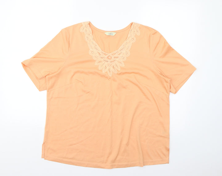 Classics Womens Orange   Basic T-Shirt Size 16