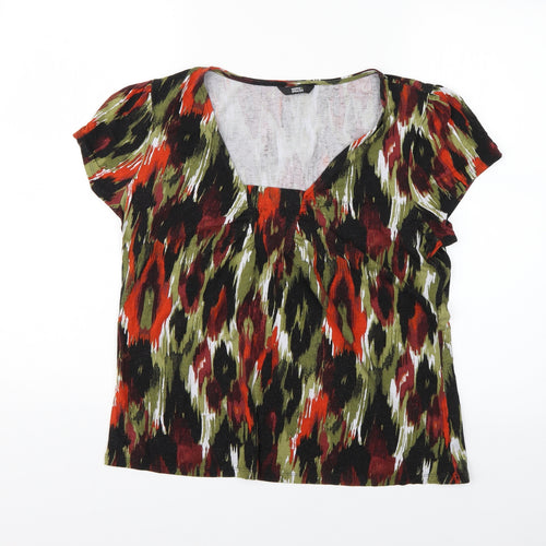 Marks and Spencer Womens Multicoloured Geometric  Basic T-Shirt Size 16