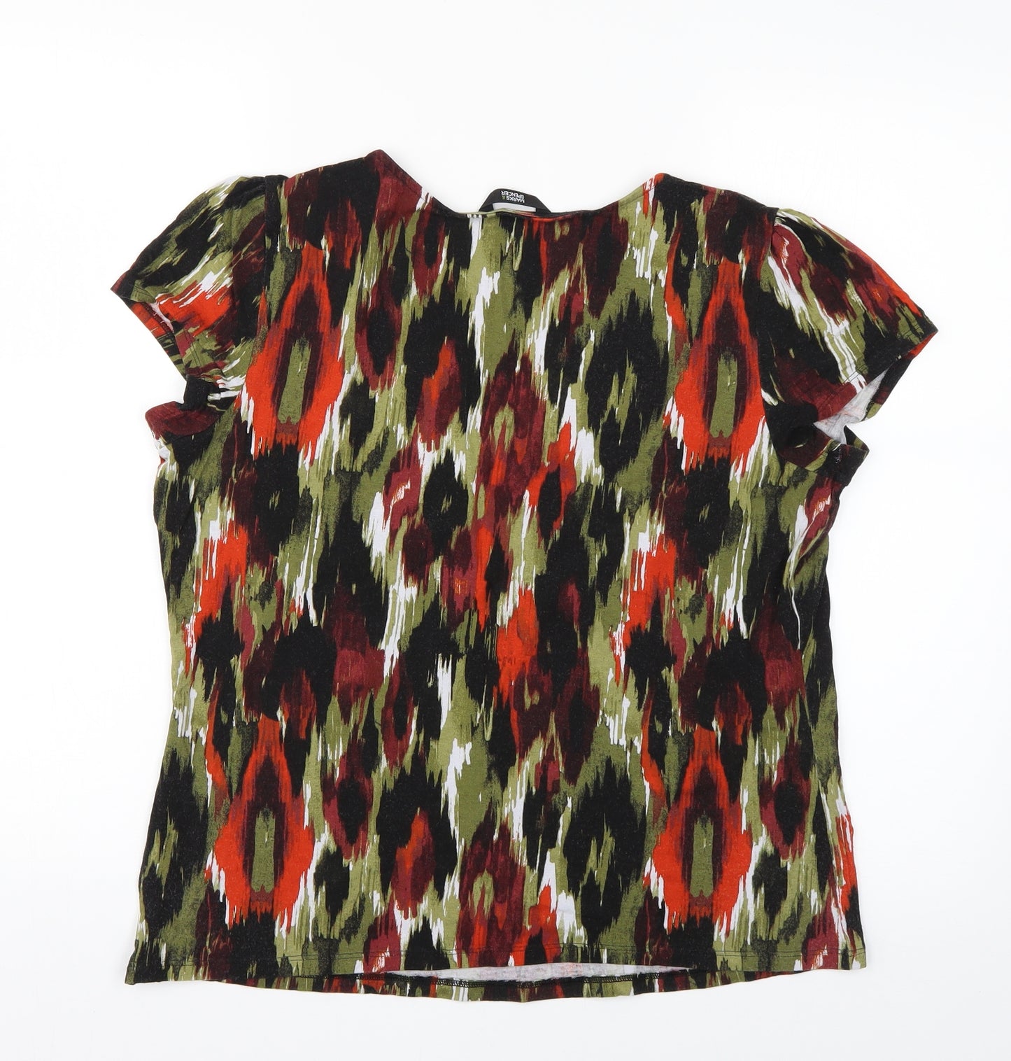 Marks and Spencer Womens Multicoloured Geometric  Basic T-Shirt Size 16